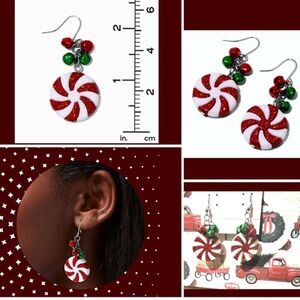 Festive Peppermint Candy Earrings